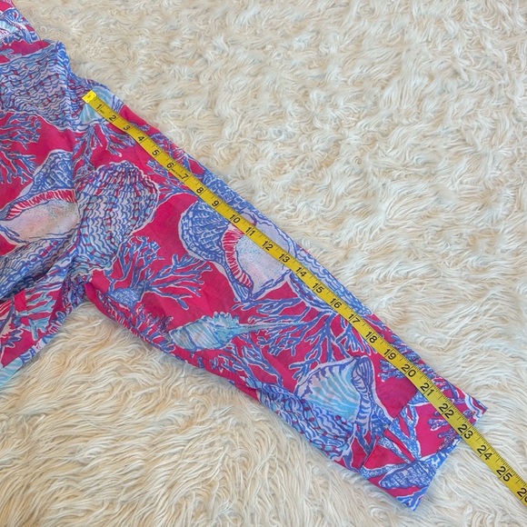 Talbots pink & blue seashell sheer swim beach coverup 3X - Picture 10 of 13